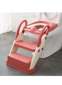 Buy Kids Multi-Function Auxiliary Stair Folding Toilet（Pink） in Saudi Arabia