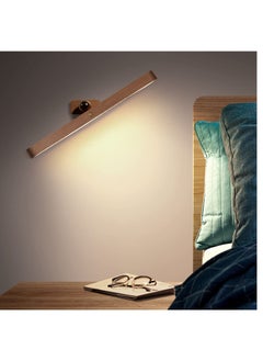 Buy Led Wooden Wall Lamp, 360° Rotatable Magnetic Light Battery Operated Lights USB Rechargeable Dimmable Night for Reading Light, Makeup and Household Lighting in UAE