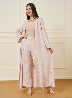 اشتري Foil Print Abaya and Pants Modest Set في السعودية