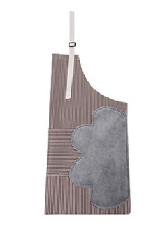 Buy Oil-Proof Hand Erasable Apron Coffee/Grey in Saudi Arabia