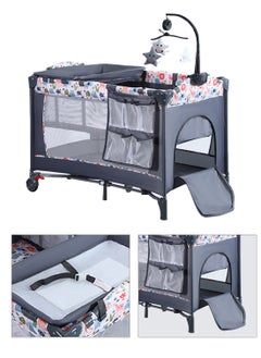 Buy Multifunctional Portable And Foldable Baby Crib Bed With Diaper Changing Table in Saudi Arabia