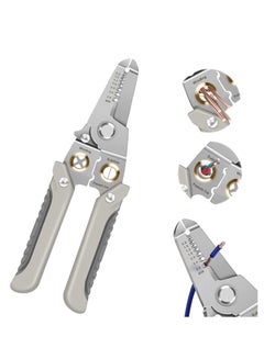 Buy Special Wire Stripper for Electrician, 6 in 1 Multifunction Wire Pliers Tool for Electric Cable Stripping Cutting Cable Stripper and Crimping (Grey) in Saudi Arabia
