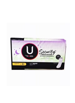 Buy Maxi Pad, Overnight, Unscented, 40 Count, Security Feminine Maxi Pad in UAE