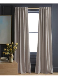 Buy Velvet Curtains Soft Fabric 1Piece Off White-140x280 in Egypt