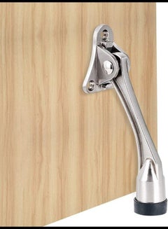 Buy Door Stop Kick Down, Door Holder Hands-Free Spring Loaded, with Screws, in Satin Nickel (SILVER) in UAE