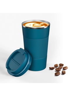 Buy Travel Coffee Mug, 510ml Vacuum Insulated Coffee Mug Spill Proof with Leakproof Lid, Stainless Steel Double Walled Reusable Coffee Tumbler for Hot and Cold Coffee Tea Water in Saudi Arabia