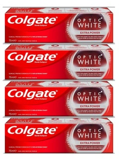 Buy Pack Of 4 Colgate Optic White Extra Power Whitening 75ml in Saudi Arabia