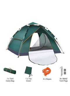 اشتري Camping Tent - 3-4 Person Family Tent Instant Easy Set up Tent with Carry Bag, Waterproof Windproof Pop Up Tent for Camping, Hiking, Mountaineering في السعودية