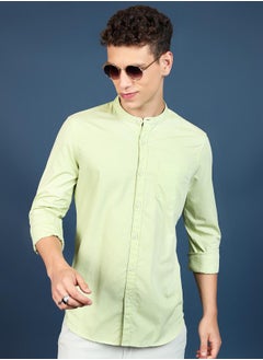 Buy Slim Fit Mandarin Collar Casual Shirt in Saudi Arabia