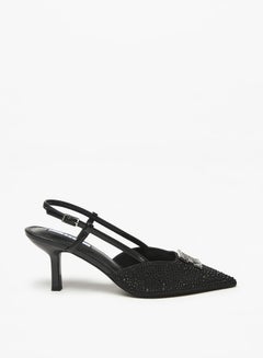 Buy Women's Logo Detail D'Orsay with Buckle Closure and Stiletto Heels in Saudi Arabia