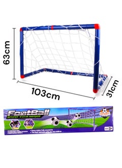 Buy Lightweight Portable Football Soccer Goal Post With Ball & Pump Football Goal Net For Kids Training 103x63x31cm in Saudi Arabia