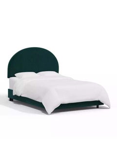 Buy Green Velvet Harmony: Swedish Wood Super King Bed (200x200x140) by Alhome in Saudi Arabia