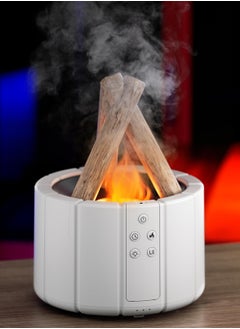 اشتري Bonfire Humidifier 250ML with Remote Control, Silent Flame Diffuser Aromatherapy Scented Oil Diffusers Timing With Bonfire Shape Warm Light And 7 Colorful Lights في الامارات