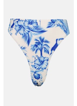 اشتري Women Floral Pattern Slip On Panty, Blue Combo في الامارات