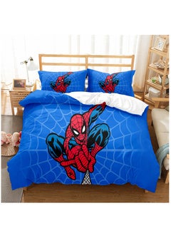 Buy Spider-Man Movie Theme Bed Sheet Set 3D Printed Cartoon Bed Sheet Set with 1 Quilt Cover 1 and 2 Pillowcases for Child in Saudi Arabia