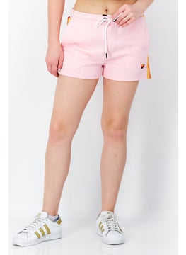 اشتري Women Embroidered Logo Basic Shorts, Pink Combo في الامارات