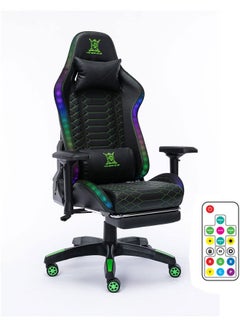Buy RGB Gaming Chair with  LED Lights Ergonomic Computer Desk Chair  Video Office Chair for Adults (LED+Black) in Saudi Arabia