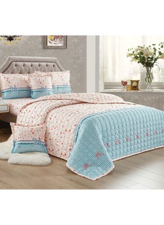 Buy Compressed Colored Comforter Set Single Size 4 Pieces 1 comforter + 1 bed sheet + 1 Pillowcase + 1 cushion case in Saudi Arabia