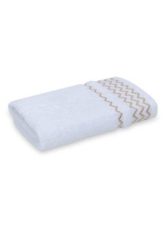 Buy Chevron Lurex Hand Towel, Ivory & Gold - 500 GSM, 80x50 cm in UAE