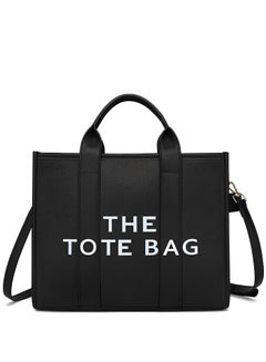 اشتري Women's Solid Color Tote Beach Bag, High-Quality PU Letter Handbag, Stylish Casual Crossbody with Large Capacity في الامارات