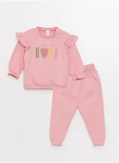 Buy Crew Neck Long Sleeve Baby Girl Sweatshirt and Tracksuit Bottom 2-Pack Set in Egypt