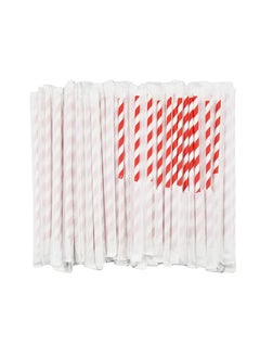 Buy 8mm Red Stripe Paper Straw Individually Wrapped Pack of 500 in UAE