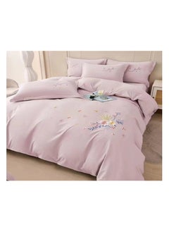 اشتري COMFY 6 PC COTTON KING SIZE SOFT & COMFORTABLE PREMIUM EMBROIDERED COMFORTER SET LIGHT PINK في الامارات