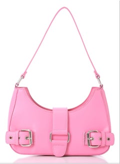 Buy Decorative Multi-Belted Leather Shoulder Bag - Pink in Egypt