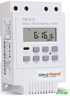 Buy Digital Programmable Timer - 220V 30A Weekly 24 Hours / 7 Days Programmable Timer Plug Socket with LCD Display Control Load Programmable Digital Time Switch Relay Timer Control (White) in Saudi Arabia