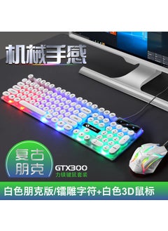 Buy GTX300 Wired Gaming Keyboard Mouse Combo with Rainbow LightPunk version GTX300 set White Punk version GTX300 set White in Saudi Arabia