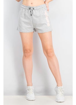 اشتري Women Drawstring Brand Logo Short, Grey Marl في السعودية