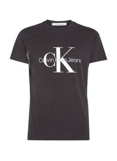 Buy Men's Core Monogram Slim T-shirt, Cotton, Black in Saudi Arabia