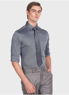 Buy Micro Print Regular Fit Shirt in UAE