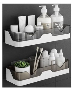 Buy Shower Caddy Wall Mounted 2 Pack Bathroom Organizer Shelves Adhesive Shelf Make Up Holder, Shower Organiser Corner Bathtub Storage Basket Rack Shelf Bath Holder No Drilling Kitchen Spice Rack in Saudi Arabia