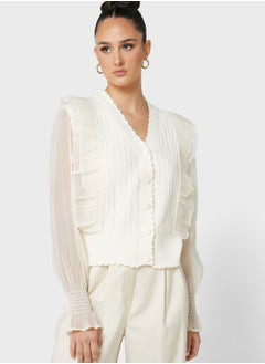 Buy Ruffle Detail Cardigan in UAE