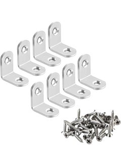 Buy Corner Brace L Shaped Bracket, 8pcs Stainless Steel Corner Code Decorative Joint Right Angle Bracket for Shelf Supports Fixing Wood Furniture Chair Table Cabinet Bed with Screws (25x25x15mm) in UAE