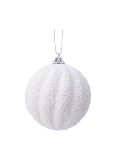 Buy Kaemingk Bauble Foam Glitter Glitter Winter White 8Cm, 1 Piece in UAE