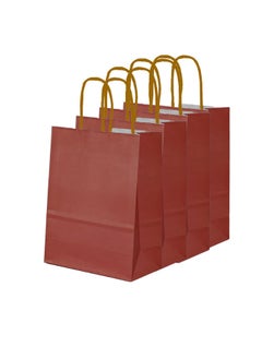 Buy Small Gift Paper Bags Pack of 4 Maroon 15x8x21 cm in UAE