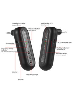 اشتري Wireless Guitar System Rechargeable 6.35mm and 3.5mm Dual Plugs Guitar Transmitter Receiver Set UHF Adjustable Volume في الامارات