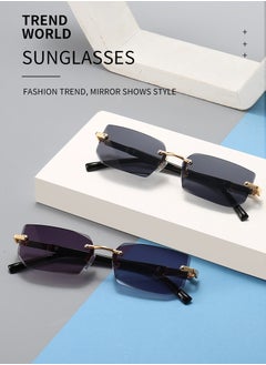 Buy New Rimless Fashion Trend Sunglasses Personalized Sunglasses UV Protection Unisex in UAE