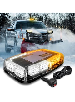 اشتري 48 LED Emergency Strobe Light Bar for Roof Top, High Visibility Amber/White, 12-24V, Mini LED Safety Warning Light with Magnetic Base, Suitable for Cars, Snow Plows, Trucks, Construction Vehicles في الامارات