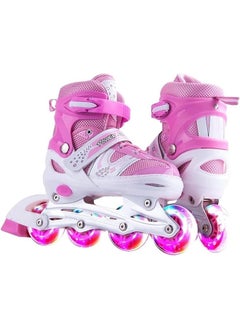 Buy Adjustable Comfort Roller Skates With Led Light Up Front Wheel Size 31-34 in Egypt