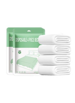 اشتري 2-Packs Disposable Four-Piece Bed Sheets Set Travel Double Bedding Set في الامارات