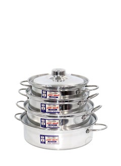 Buy Matte aluminum pots set, 4 pieces, 26-32 cm in Saudi Arabia