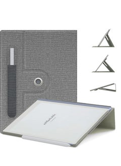 Buy 360° Folding Case Cover with Pen Slot for Remarkable 2 10.3inch - Grey in UAE