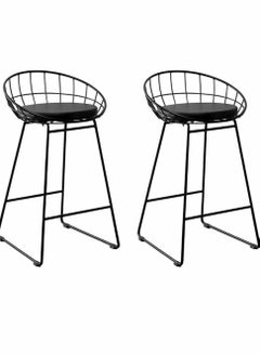 Buy set of 2 Stool-Design Durable & Comfy High Quality Commercial Plastic Bar Stool Chair 46*50*80cm in Saudi Arabia