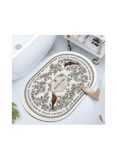 Buy Retro Oval Diatomaceous Earth Absorbent Floor Mat in Saudi Arabia