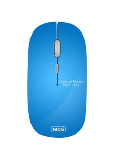 Buy Wireless Silent Button Optical Mouse Blue in Saudi Arabia