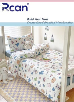 Buy 3 Piece School Season Duvet Cover Set College Style Cartoon Print  High Cotton Kids Bedding Quilt Cover Sheet Pillow Covers for Dormitory Single Bed Children's Bed for Boys Girls 150x200cm/ 59x78.7In in Saudi Arabia