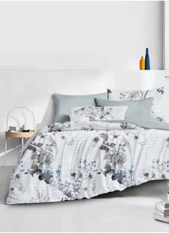 Buy Microfiber Printed Comforter Sets, Fits 160 x 200 cm Queen Size Bed, 4 Pcs, With Soft Filling, Celine Series in Saudi Arabia